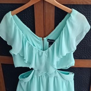 Mint green flowy summer dress